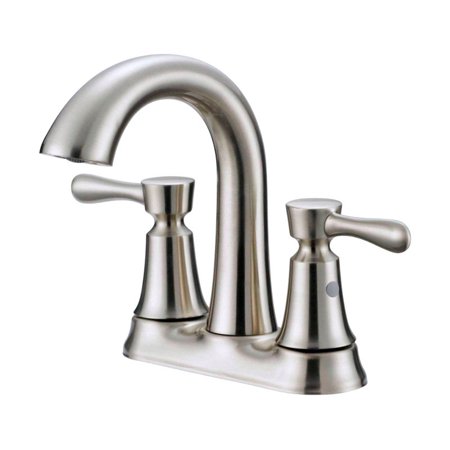 Oakbrook Collection Brushed Nickel Modern Two-Handle Bathroom Sink Faucet 4 in