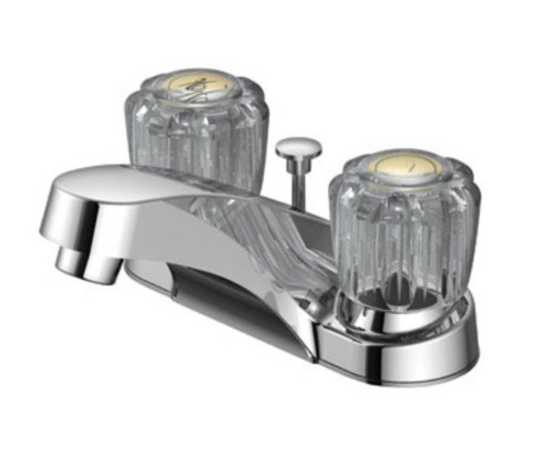 OakBrook  Washerless Cartridge  Two Handle  Lavatory Pop-up Faucet  4 in. Chrome