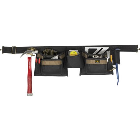 CLC Heavy Duty 12 Pocket Nylon Apron Black/Brown 1 Pk