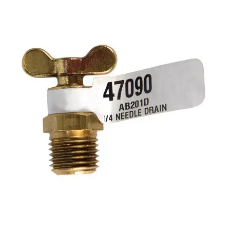 [47090] JMF Company 1/4 in. Brass Needle Drain Valve