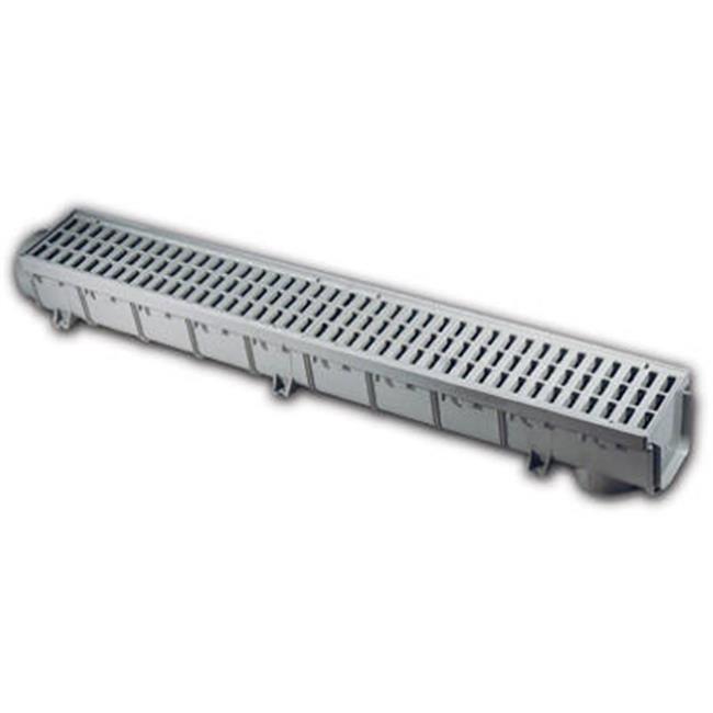 NDS Pro Series 39-1/2 in. Gray Rectangle Polyethylene Channel Grate and Drain Kit