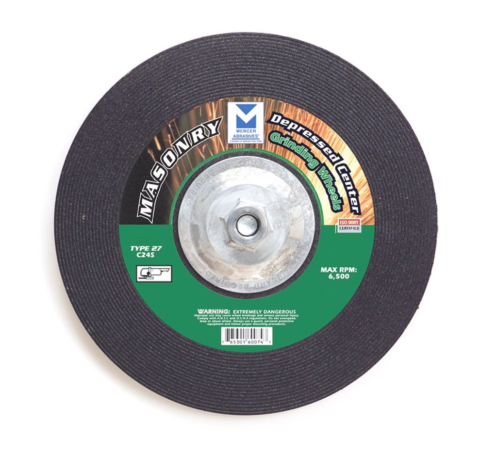 Mercer Abrasives 621060-25 Type 27 Depre Ctr Grinding Wheels 4-1/2x1/4x7/8  25Pk