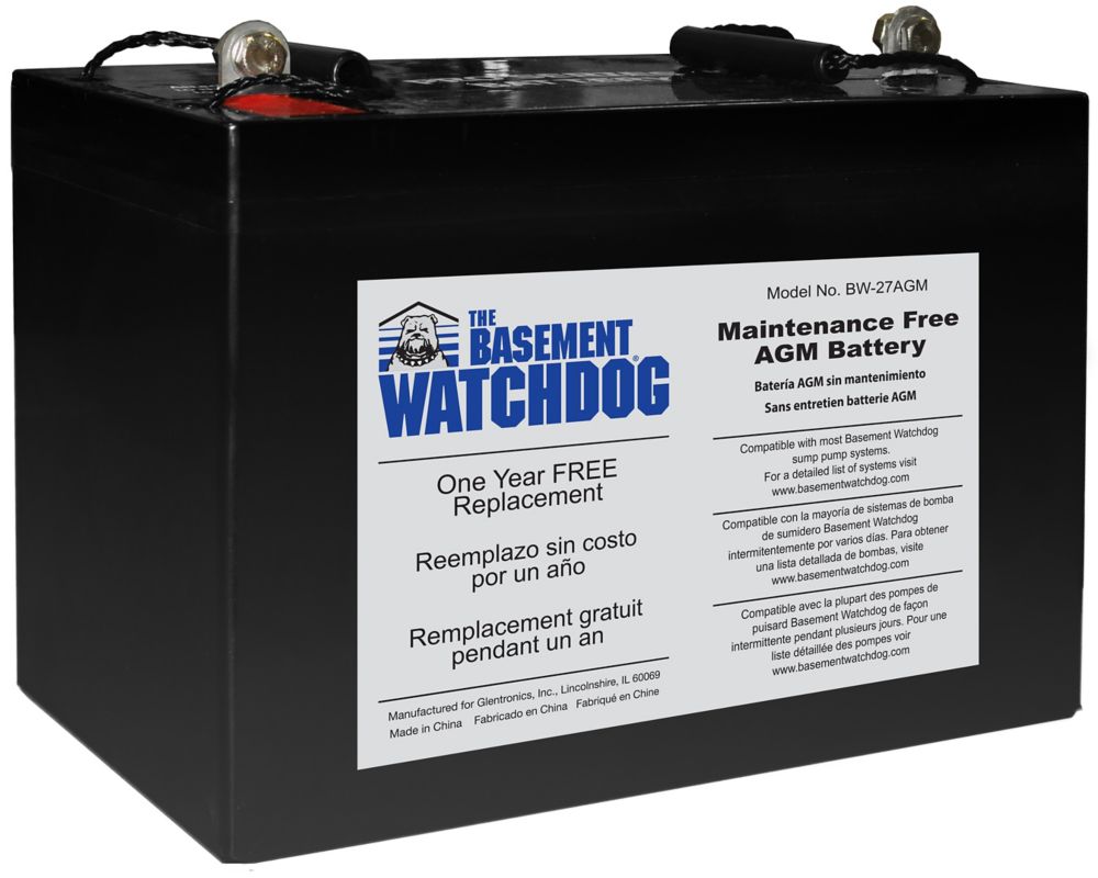 AMG Battery Standby Sump Pump Battery 12V 81.5 AH by Basement Watchdog - Sump Pump Batteries