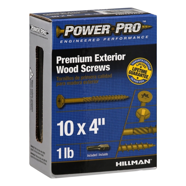HILLMAN Power Pro No. 10 in. X 4 in. L Bronze Star Flat Head Premium Deck Screws 1 Lb 49 Pk