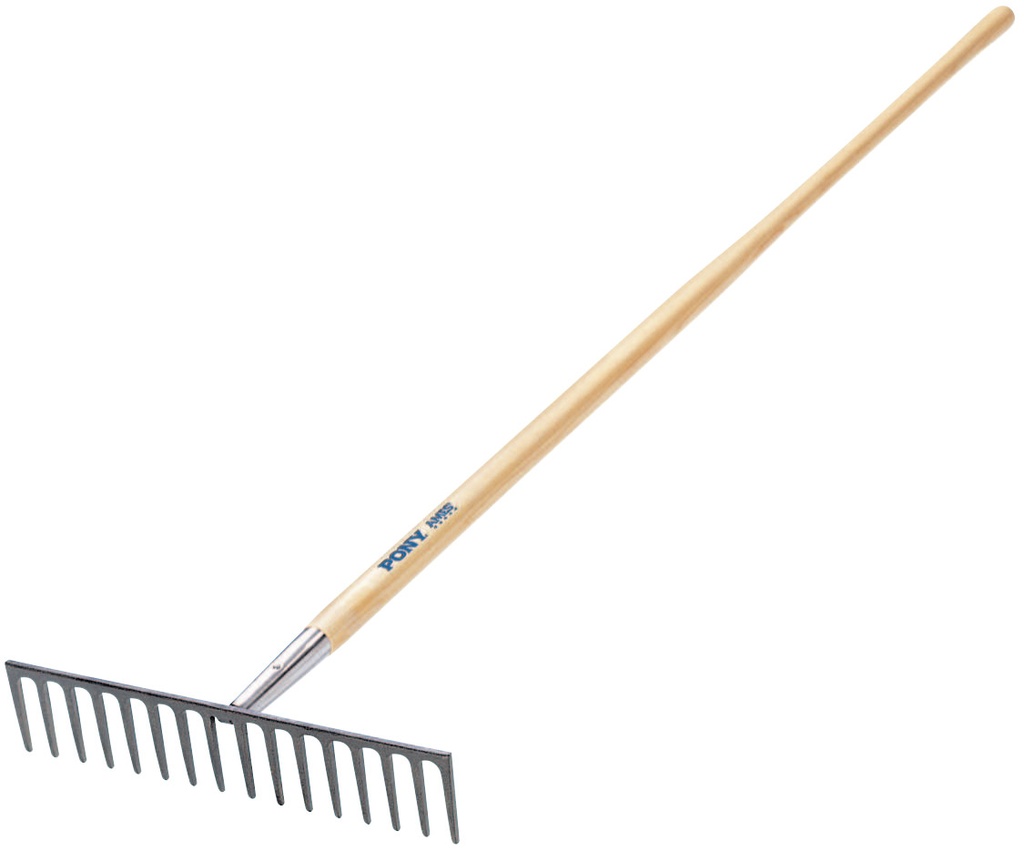 Ames True Temper Industrial Rake  15 1/2 in Forged Steel Blade  66 in White Ash Handle