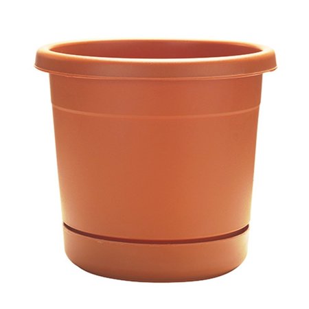 Southern Patio RR1606TC Rolled Rim Planter 14-1/2 in H Round Plastic Terracotta