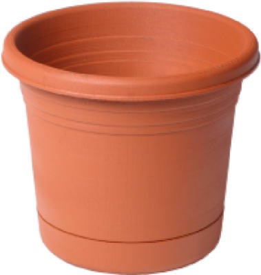 Dynamic Design Rolled Rim Planters in Terra Cotta - 10 Inches - 12 Packs