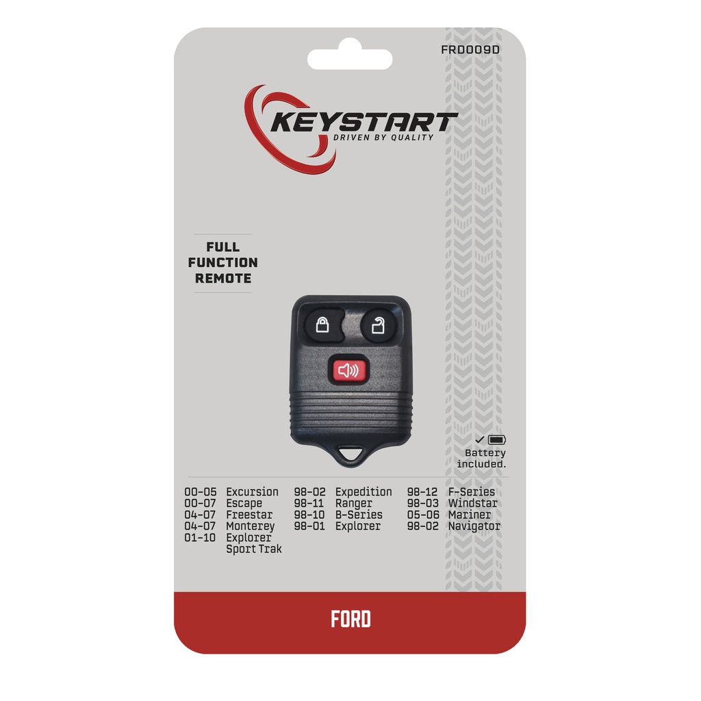 KeyStart Self Programmable Remote Automotive Replacement Key FRD009 Double for Ford