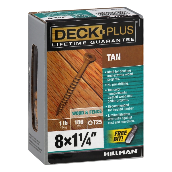 DCK SCREW 8X1.25" TAN 1#