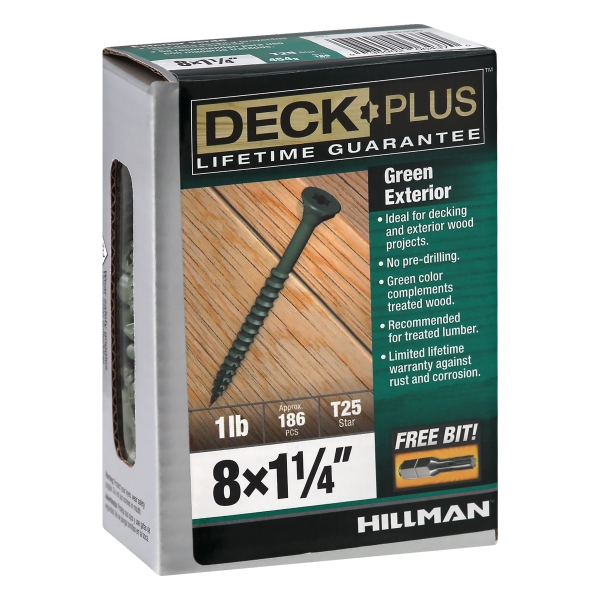 DCK SCREW 8X1.25" GRN 1#