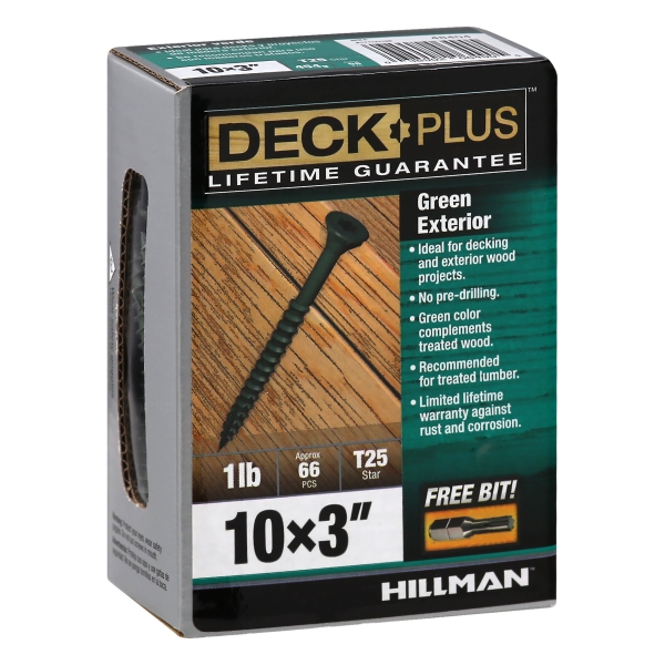 DCK SCREW 10X3" GRN 1#