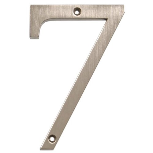Hillman Distinctions 4 in. Silver Brushed Nickel Screw-on Number 7 1 Pc