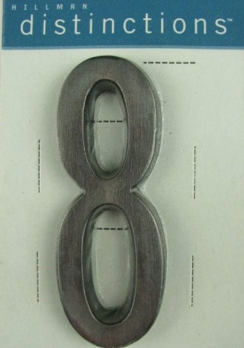 Hillman Distinctions 4 in. Silver Brushed Nickel Self-Adhesive Number 8 1 Pc