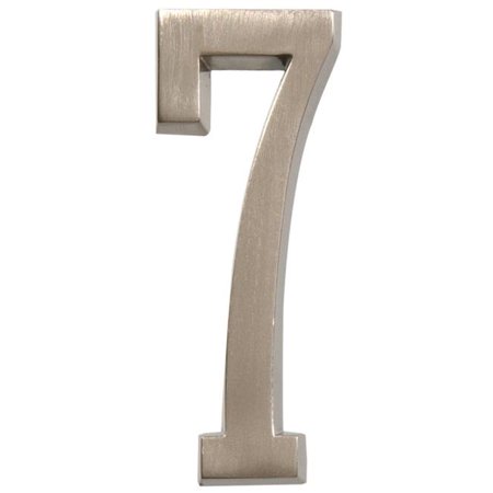 Hillman Distinctions 4 in. Silver Brushed Nickel Self-Adhesive Number 7 1 Pc