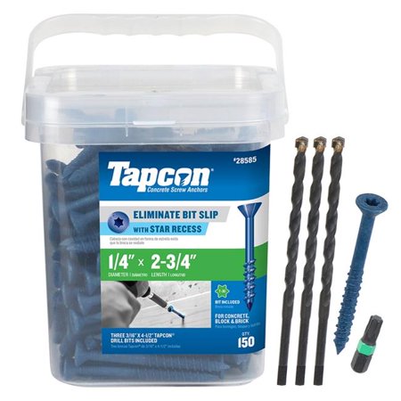 [5033637] Tapcon 1/4 in. in. X 2-3/4 in. L Star Flat Head High/Low Concrete Screws