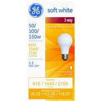 Three-Way Soft White Incandescent Globe Bulb, 50/100/150 Watts
