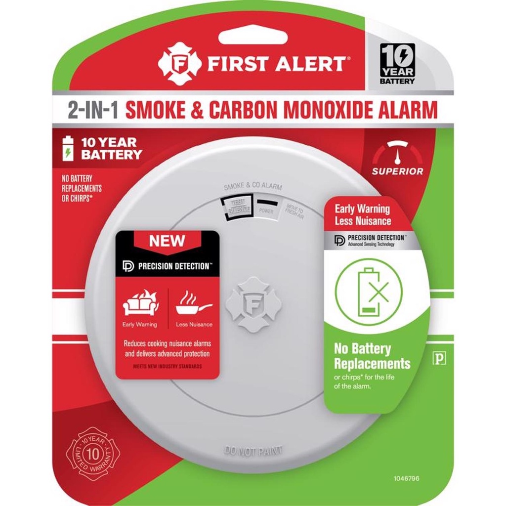First Alert SMCO210 Sealed 10-Year Battery Combo Smoke and Carbon Monoxide Detector