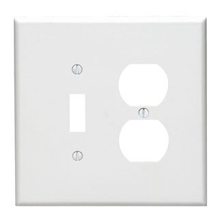 Leviton White 2 Gang Thermoset Plastic Duplex/Toggle Wall Plate 1 Pk