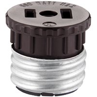 Adapter, 660 W, 1-Outlet, Thermoplastic, Brown