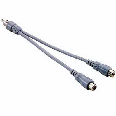 Coaxial Video Signal and Cable 1 Male to 2 Female Y-Adapter