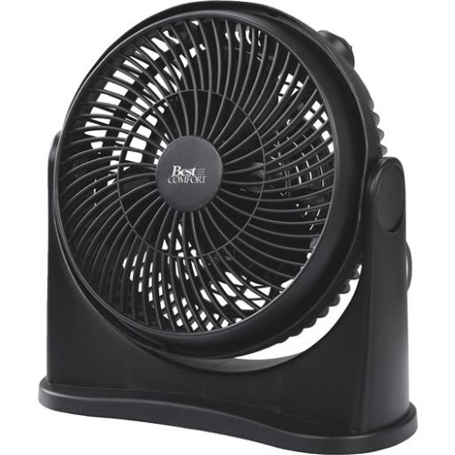 Best Comfort 8 in. 3-Speed Black Floor Fan