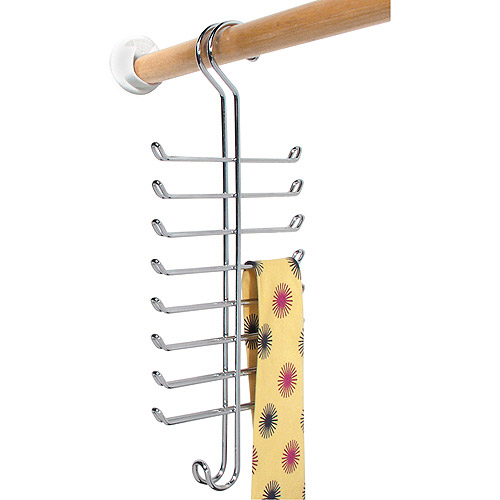 IDesign Classico Wall Mounted Vertical Tie & Belt Wall Mounted Robe Hook Metal in Gray, Size 12.7 H X 5.3 W X 0.8 D in | Wayfair 06560