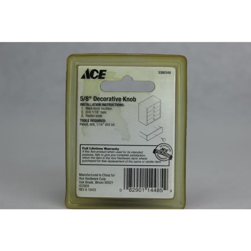 Ace Decorative Round Furniture Knob 5/8 in. D 1 in. Brass 2 Pk