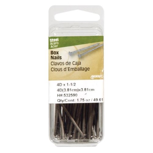 Hillman 8D 1-1/2 in. L Box Polished Steel Nail Annular Ring Shank Large