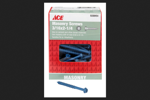 Ace 3/16 in. X 2-1/4 in. L Slotted Hex Washer Head Masonry Screws 1 Lb 80 Pk