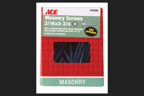 Ace 3/16 in. X 3-3/4 in. L Slotted Hex Washer Head Masonry Screws 1 Lb 50 Pk