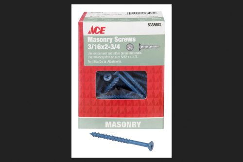 Ace 3/16 in. X 2-3/4 in. L Phillips Flat Head Masonry Screws 1 Lb 70 Pk
