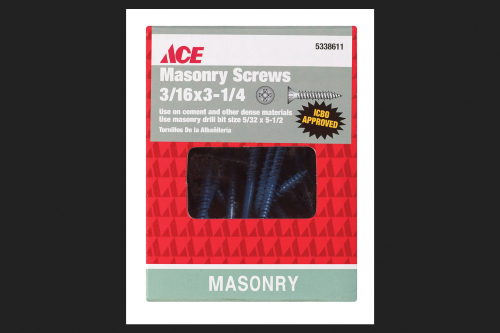 Ace 3/16 in. X 3-1/4 in. L Phillips Flat Head Masonry Screws 1 Lb 60 Pk