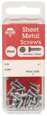 Hillman No. 12 X 3/4 in. L Phillips Pan Head Zinc-Plated Steel Sheet Metal Screws 60 1 Pack