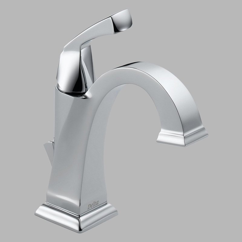 Delta 551-DST Dryden Single Hole Bathroom Faucet with Diamond Seal Technology - Includes Pop-up Drain Assembly Chrome Faucet Bathroom Sink Faucets