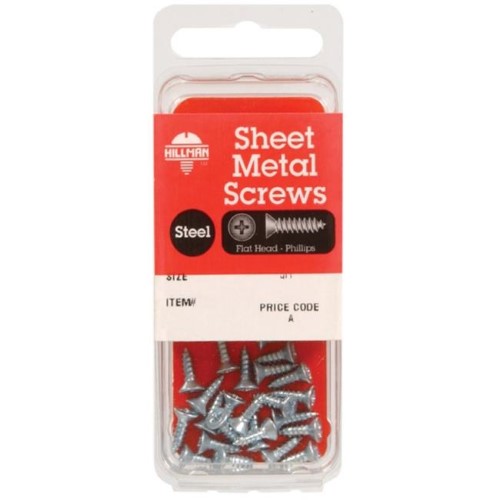 Hillman No. 6 X 1 in. L Phillips Flat Head Zinc-Plated Steel Sheet Metal Screws 15 Pack 