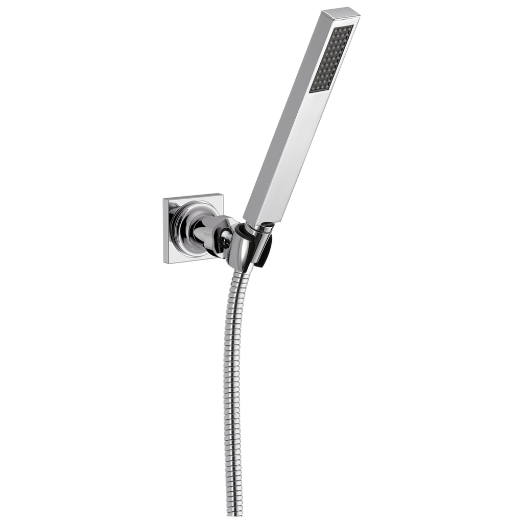 Delta 55530 1.75 GPM Vero 1-3/8" Wide Hand Shower Package - Includes Hand Shower Holder Hose and Limited Lifetime Warranty Chrome Showers Hand