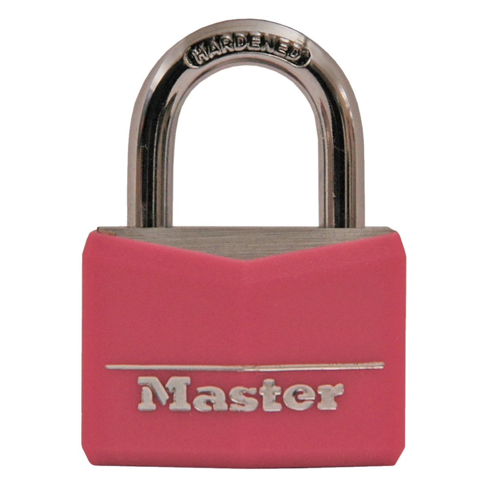 [5561550] Master Lock 40mm Keyed Lock Pink: Padlock for Lockers, Backpack, Tool Box, Cabinet, Hardened Steel, Pin-Tumbler Mechanism