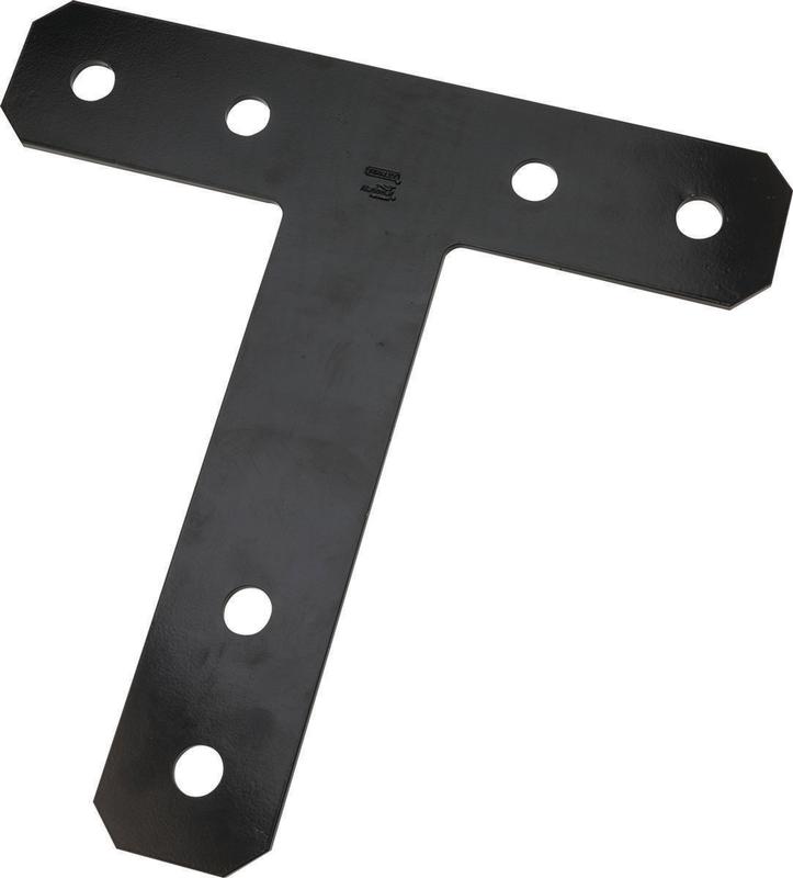 National Hardware 6 in. H X 5 in. W X 0.07 in. D Black Steel Flat Tee Plate