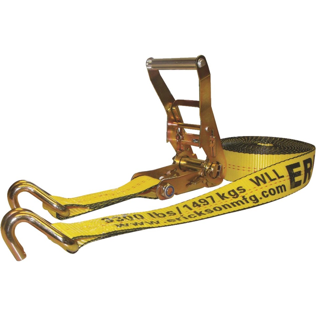 Erickson 2 in. X 27 Ft. 10,000 Lb. Ratchet Strap with Double J Hook 78627 - All