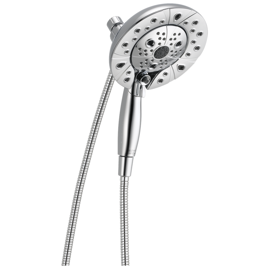 Delta 58480-PK Universal Showering Round 1.75 GPM Multi Function 2-in1 In2ition Shower Head and Hand Shower with Touch Clean H2Okinetic and MagnaTite