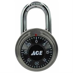 Ace 1-7/8 in. H X 1-7/8 in. W X 3/4 in. L Stainless Steel Combination Dial Padlock