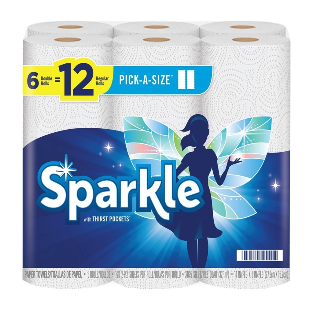 Sparkle Paper Towels 116 Sheet 2 Ply 6 Pk - Total Qty: 4