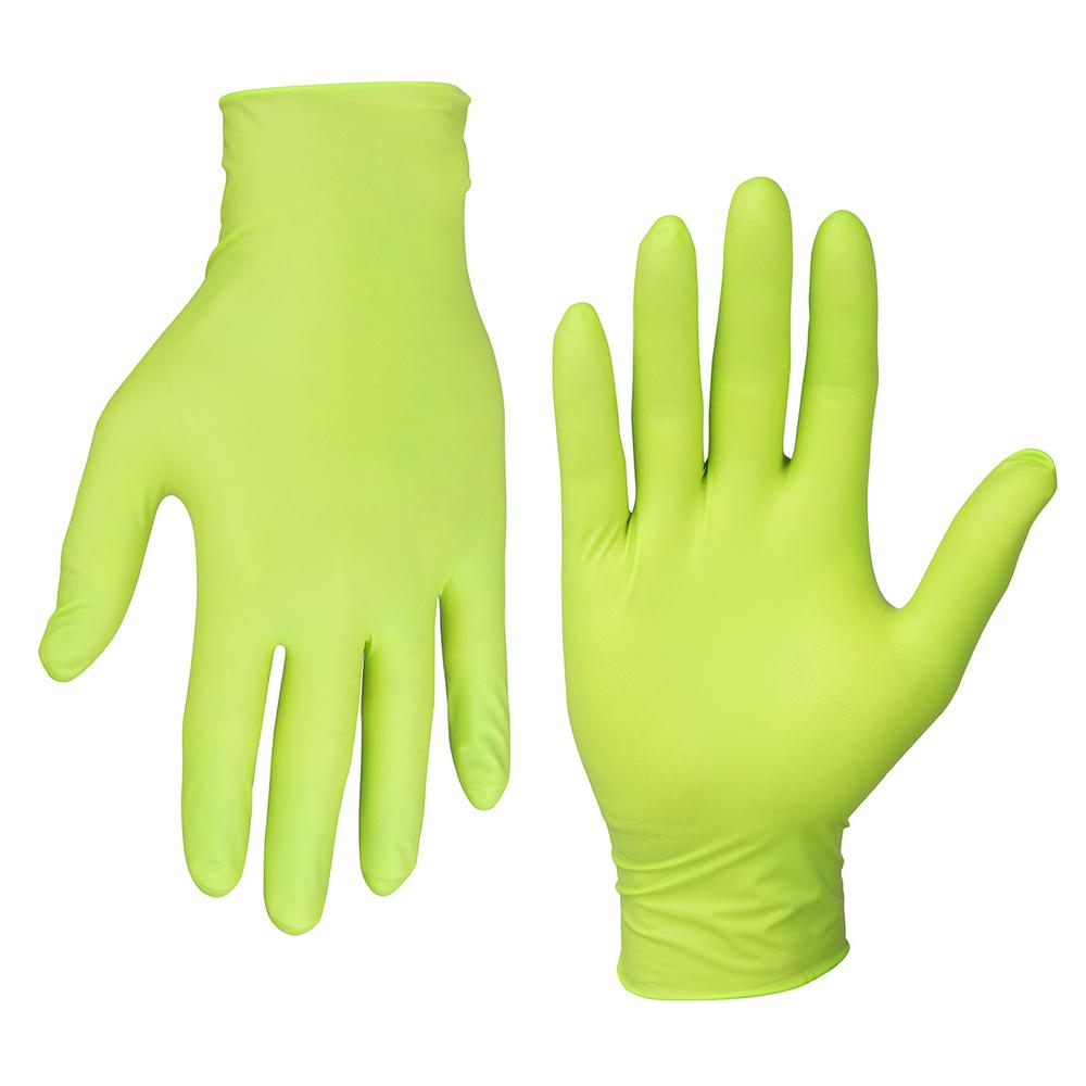 Flexzilla Large 6 Mil ZillaGreen Powder-Free Heavy Duty Nitrile Disposable Gloves, Latex-Free, Exam Grade, (50-Pairs)