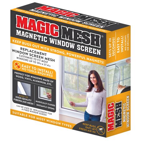 Magic Mesh Magnetic Replacement Window Screen Fiberglass 1 Pk