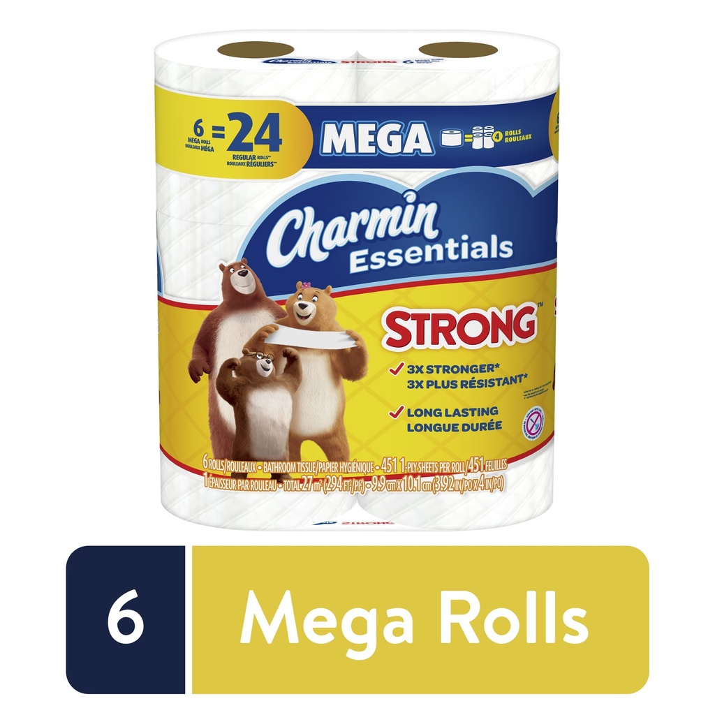 CHARMIN STRNG 1PLY 6PK