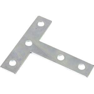 Ultra Hardware T-Brace Plate, Galv. Zinc, 4"L 