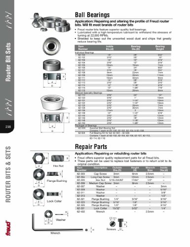 Freud 62-331 1/4" ID Router Bit Lock Collar