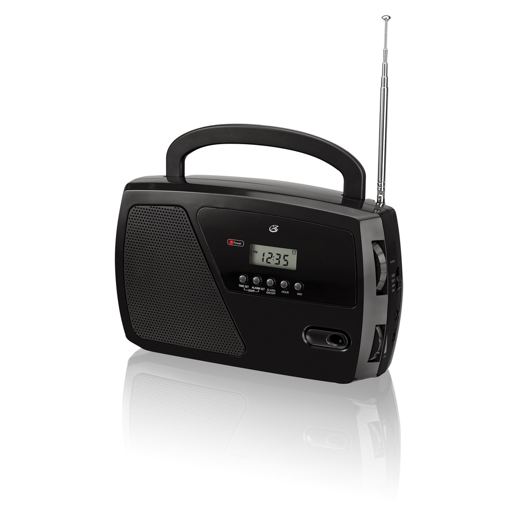 GPX Portable AM/FM Short Wave Radio: Digital Display, Built-in Antenna, Clock