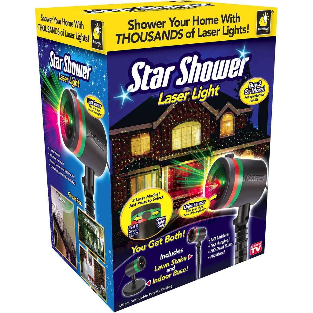 As Seen on TV Outdoor Light Decoration Star Shower Laser Light Show Holiday Lights!