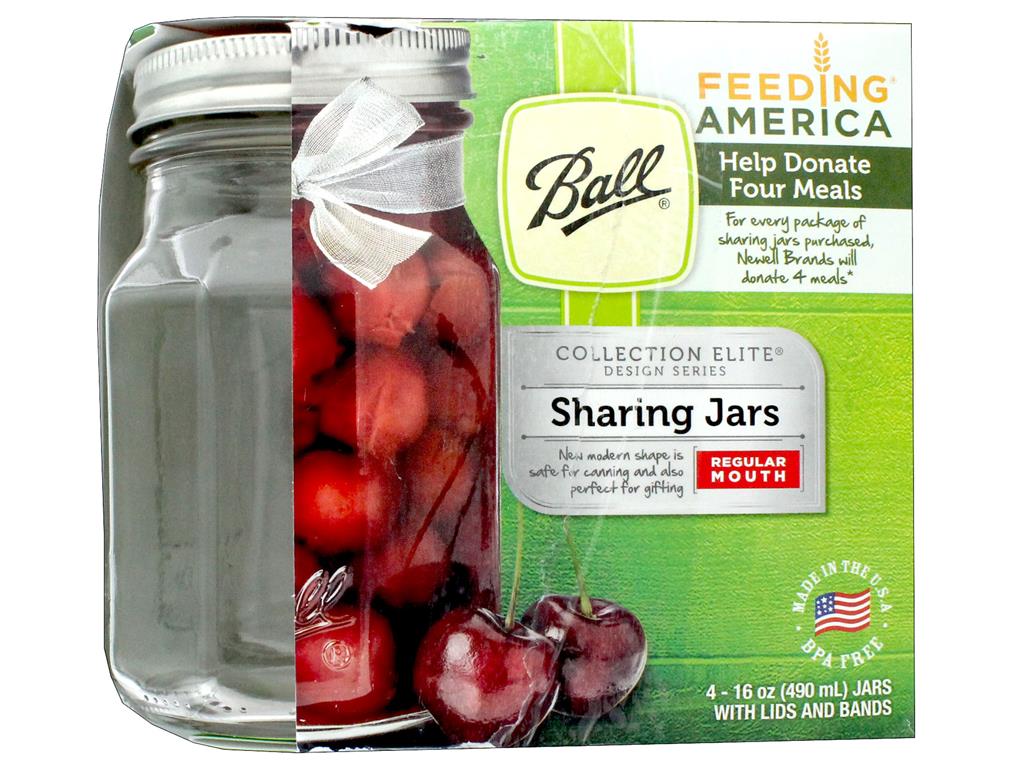 Ball Elite Sharing Jars, Regular Mouth Clear